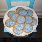 Beschuit blauw muisjes schaal - kunststof zie omschrijving, Kinderen en Baby's, Kraamcadeaus en Geboorteborden, Ophalen, Gebruikt