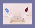 Swarovski rode + blauwe tulp + staander met echtheids-logo's, Verzamelen, Swarovski, Ophalen of Verzenden, Zo goed als nieuw, Figuurtje