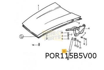 Porsche 911 (8/89-9/97) Gasveer kofferklep (voorzijde) OES!  beschikbaar voor biedingen