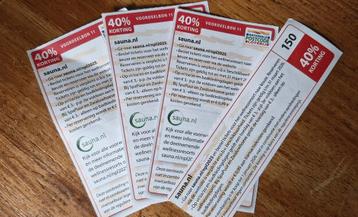 40% korting sauna 2025 {4 voor 5 euro) beschikbaar voor biedingen