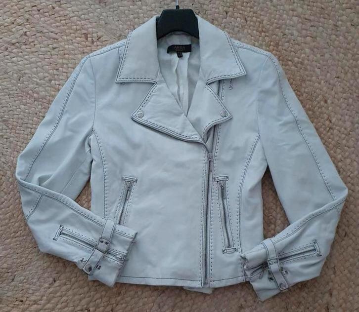 Stoer leren jack van ARMA..mt:38, Kleding | Dames, Jassen | Winter, Gedragen, Maat 38/40 (M), Wit, Ophalen of Verzenden