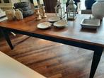 Teakhouten eettafel zwart/bruin 230 cm, Ophalen, Gebruikt, Teakhout, 200 cm of meer