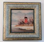 Schilderij - Winterlandschap met ijs, sneeuw en molen, Antiek en Kunst, Kunst | Schilderijen | Klassiek, Ophalen of Verzenden