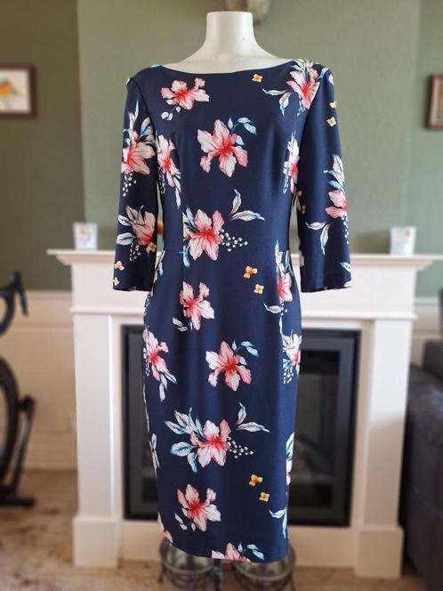 Nife jurk mt 42 gevoerd mooi rug detail gratis verz NL, Kleding | Dames, Jurken, Zo goed als nieuw, Maat 42/44 (L), Blauw, Knielengte