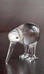 Massief geblazen kunst transparant kristalglas kiwivogel, Antiek en Kunst, Ophalen of Verzenden