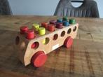 Oude Vintage houten Sio bus met alle 12 passagiers Siobus, Antiek en Kunst, Antiek | Speelgoed, Ophalen of Verzenden