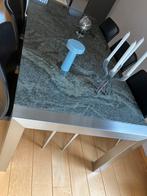 Tafel: RVS met graniet, Ophalen, 200 cm of meer, 50 tot 100 cm, Zo goed als nieuw