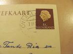 overslag, 1961 poststempel, de potter, dorpsstraat 741, Postzegels en Munten, Ophalen of Verzenden, Briefkaart