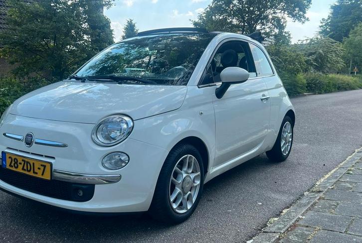 Fiat 500 Cabrio, Auto's, Fiat, Particulier, Benzine, A, Hatchback, Handgeschakeld, Geïmporteerd, Wit, Zwart, Leder en Stof, Voorwielaandrijving