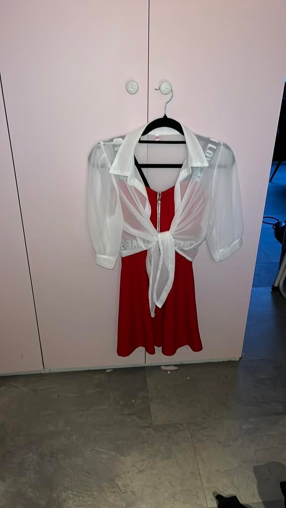 Rode jurk met bolero S, Ophalen of Verzenden, Zo goed als nieuw, Rood