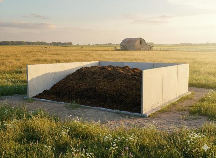 Prefab keerwanden voor mestopslag, Tuin en Terras, Tegels en Klinkers, Nieuw, Overige typen, Beton, Verzenden
