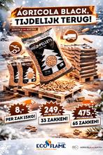 Agricola Black Houtpellets - EcoFlame Ter Apel, Tuin en Terras, Haardhout, Minder dan 3 m³, Ophalen of Verzenden