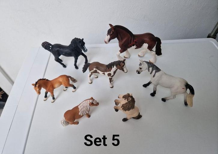 Schleich Paarden Set 5, Verzamelen, Dierenverzamelingen, Zo goed als nieuw, Beeldje of Figuurtje, Paard, Ophalen of Verzenden