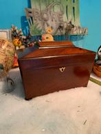 Antieke Hollandse Mahonie Theekist, Ophalen of Verzenden