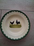 antiek curiosa 1  bord met haan en kip, Ophalen of Verzenden