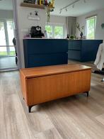 Jaren ‘60 dekenkist teak fineer, Ophalen, Overige materialen, Gebruikt, Met klep(pen)