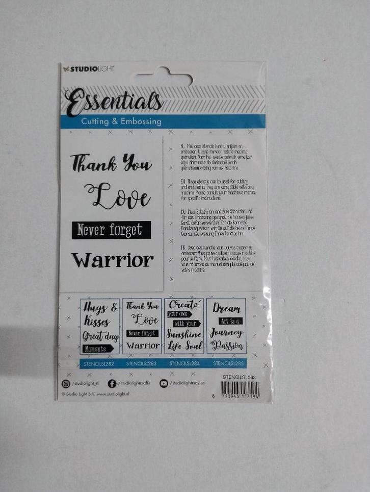 Studio Light Essentials SL283, 284 en 285, Hobby en Vrije tijd, Kaarten | Zelf maken, Zo goed als nieuw, Pons of Mal, Overige thema's