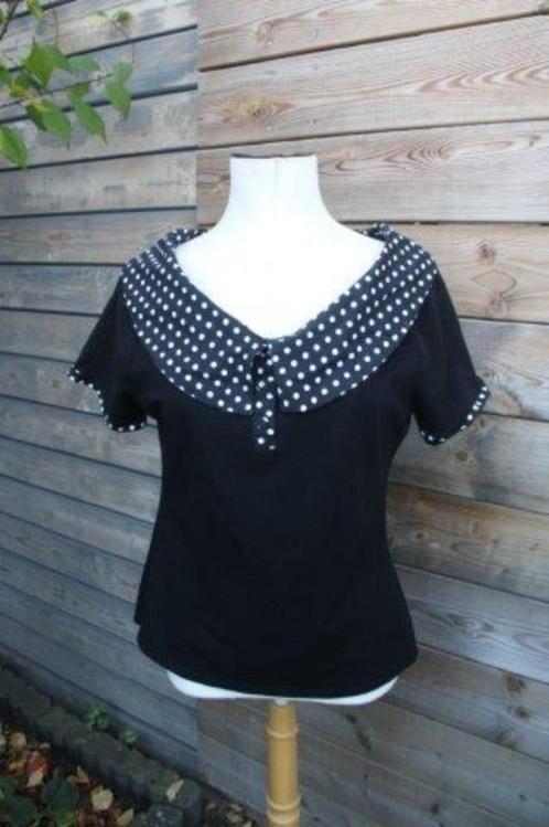 Tuniek zwart/ wit Miss Candyfloss mt XL AANBIEDING Vaste pr, Kleding | Dames, Blouses en Tunieken, Zo goed als nieuw, Maat 46/48 (XL) of groter