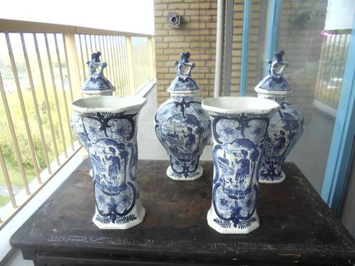 antiek delfts blauw kaststel de 3 klokken, Antiek en Kunst, Antiek | Keramiek en Aardewerk, Ophalen of Verzenden