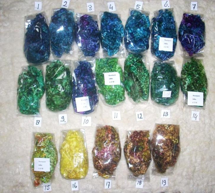 Wensleydale schapenwol poppenhaar zijde voor vilten punchen, Hobby en Vrije tijd, Knutselen, Nieuw, Materiaal, Ophalen of Verzenden