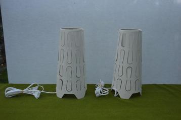 2 vintage Ikea Kajuta lampen in de kleur wit jaren 90, 30 cm beschikbaar voor biedingen
