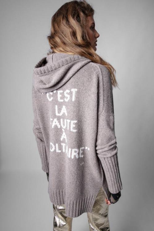 Weinig gedragen gebreide hoodie Zadig & Voltaire, Kleding | Dames, Truien en Vesten, Zo goed als nieuw, Maat 36 (S), Overige kleuren