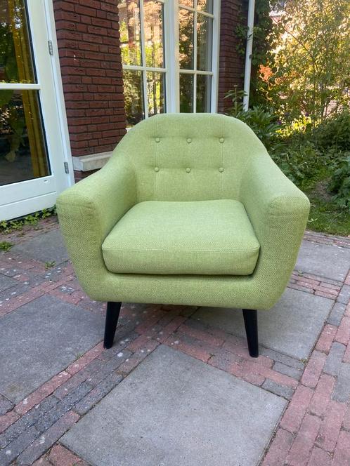 Fauteuil comfortabel groen stijl jaren 50 & 60, Huis en Inrichting, Fauteuils, Zo goed als nieuw, Stof, 75 tot 100 cm, 75 tot 100 cm