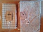 Handdoek en Theedoek Set - Beige, Ophalen of Verzenden, Nieuw, Beige