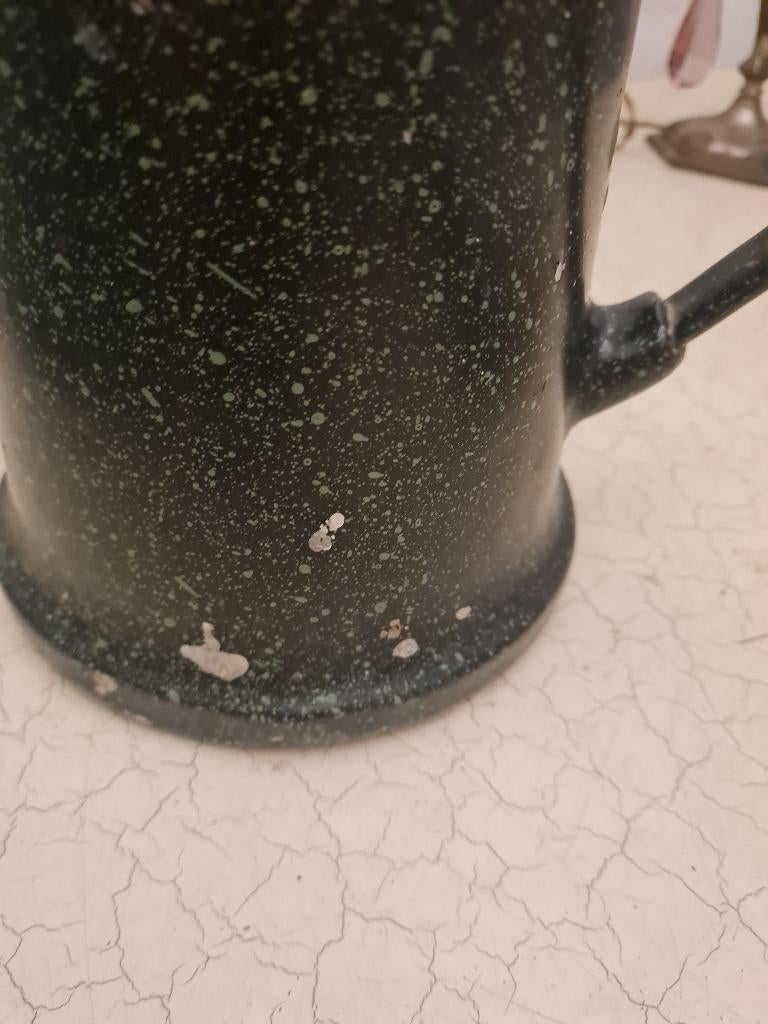 Metalen kan zware kwaliteit donker groen, Antiek en Kunst, Ophalen of Verzenden