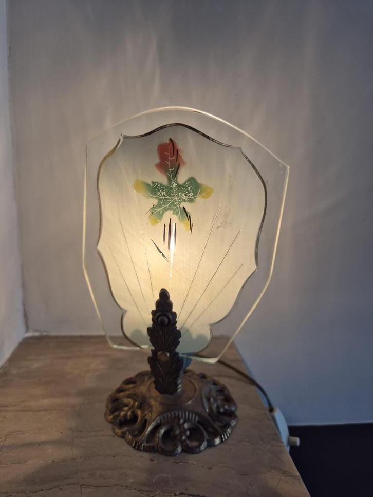 Vintage design Pietro Chiessa midcentury Tafellamp, Huis en Inrichting, Lampen | Vloerlampen, Gebruikt, Minder dan 100 cm, Glas