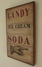 Houten paneel/bord/brocante/antiek/ijs salon/Ice Cream Candy, Verzamelen, Merken en Reclamevoorwerpen, Ophalen of Verzenden, Zo goed als nieuw