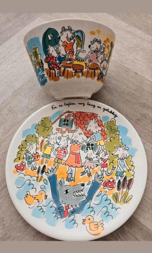 Efteling Blond Amsterdam de wolf&de 7 geitjes 2 set erg leuk, Verzamelen, Efteling, Zo goed als nieuw, Gebruiksvoorwerp, Ophalen