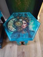 Steampunk bijzettafel plantentafel restyled blauw groen, Huis en Inrichting, Tafels | Bijzettafels, Ophalen, Minder dan 55 cm