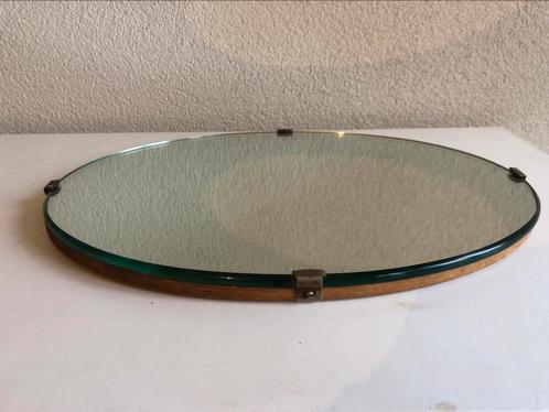 Vintage ovale spiegel | 36 x 27,5 x 1,5 cm, Antiek en Kunst, Antiek | Spiegels, Minder dan 50 cm, Minder dan 100 cm, Ovaal, Ophalen of Verzenden