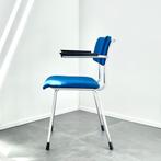 Stoel bureaustoel Gispen mod 1235 vintage retro design, Huis en Inrichting, Ophalen, Blauw, Metaal, Eén