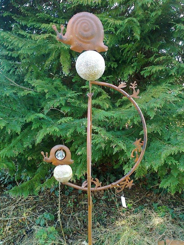 Tuinsteker, tuinprikker, windspel, Pendel met Slak, bruin, Tuin en Terras, Tuinstekers, Nieuw, Ophalen of Verzenden