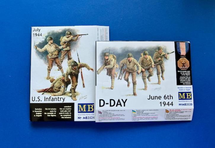 Masterbox	3520 3521	D-Day set  US INFANTRY 1/35, Hobby en Vrije tijd, Modelbouw | Figuren en Diorama's, Nieuw, 1:35 tot 1:50, Ophalen of Verzenden