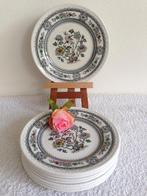 🍀8 Oude Dorset WOOD & SONS Burslem gebaksbordjes rond 1950., Ophalen of Verzenden