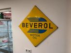 BEVEROL motor oil emaille reclamebord, Reclamebord, Gebruikt, ., Ophalen of Verzenden