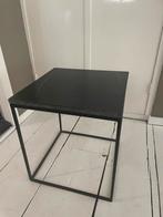 Zwart bijzettafeltje met marmer blad, Huis en Inrichting, Tafels | Bijzettafels, Overige materialen, Minder dan 55 cm, Rond, Zo goed als nieuw
