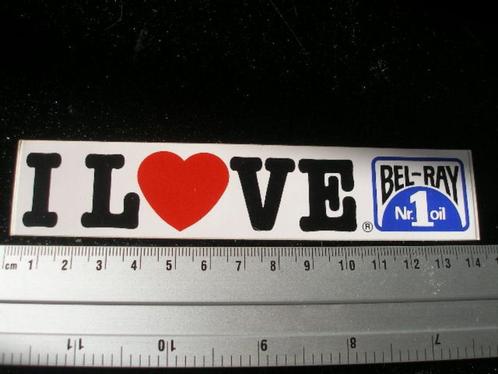 sticker i love bel-ray nr.1 oil olie vintage, Verzamelen, Stickers, Zo goed als nieuw, Merk, Verzenden