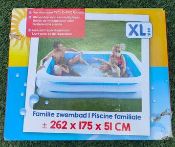 Fam. zwembad (262x175x51) incl. afdekzeil NIEUW nog in doos beschikbaar voor biedingen
