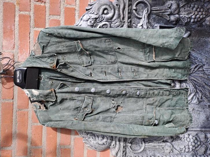 Duitse Drillich jas, Verzamelen, Militaria | Tweede Wereldoorlog, Kleding of Schoenen, Nederland, Ophalen of Verzenden