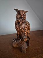Houten Uil Beeld - Decoratief, Ophalen of Verzenden