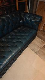 Flaming Blue 3-zits Buttonseat Chesterfield bank, Gebruikt, Bollenmarkt 14c Zwaagdijk Oost, Treasure, Ophalen of Verzenden