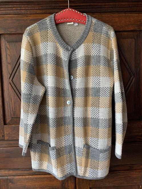 Geruit langer vest met knoopsluiting; 44, Kleding | Dames, Truien en Vesten, Zo goed als nieuw, Maat 42/44 (L), Ophalen of Verzenden