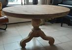 Ronde teakhouten bolpoot tafel 130 (dingklik), Huis en Inrichting, Ophalen of Verzenden, 100 tot 150 cm, 100 tot 150 cm, Teakhout
