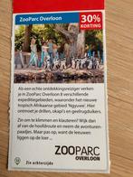 Kortingsbon Voor ZooParc overloon., Tickets en Kaartjes, Drie personen of meer, Kortingskaart