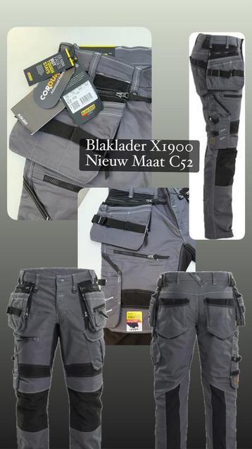 BLAKLADER X1900 WERKBROEK STRETCH MAAT C52 NIEUW GRIJS ZWART beschikbaar voor biedingen