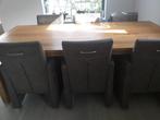 Eetkamer tafel 6 pers evt met stoelen zie ander advertentie, 200 cm of meer, 100 tot 150 cm, Rechthoekig, Eikenhout